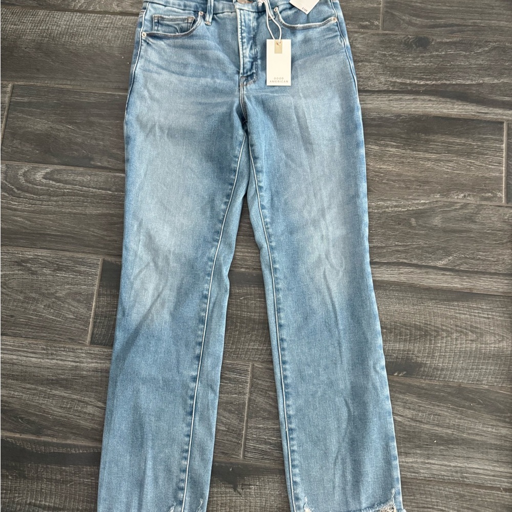 Good American Light Blue Straight Leg Jeans